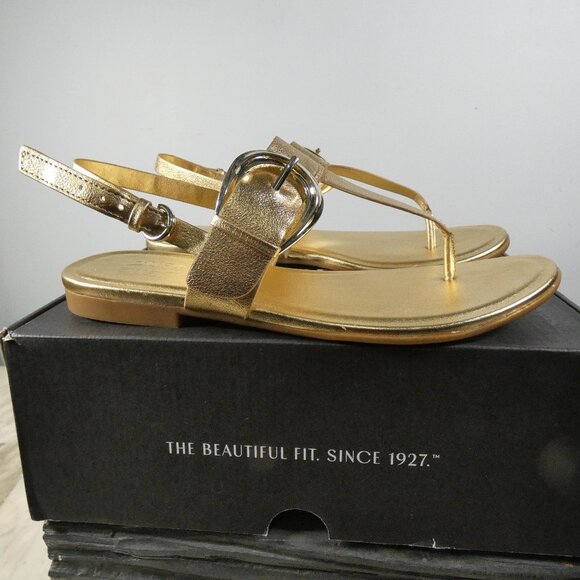 Naturalizer Womens Taylor T-Strap Slingback Flat Sandal 8 Wide - Picture 8 of 12